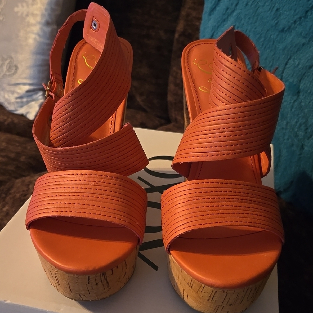 Orange Platform Sandals